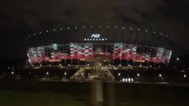 Varşova, Polonya 2023 Stadion Narodowy, Polonya Millî Futbol Takımı 'nın stadyumu. Yüksek kalite 4k görüntü