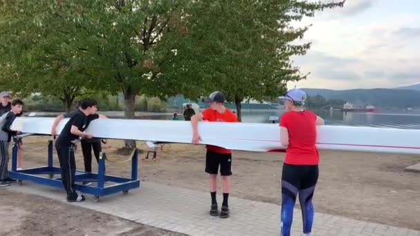 赛艇队暑期训练加拿大温哥华2022 — 图库视频影像