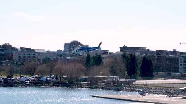 Voar Helicóptero Vancouver Canadá Grouse Mountain Vancouver Atração Durante Todo — Vídeo de Stock