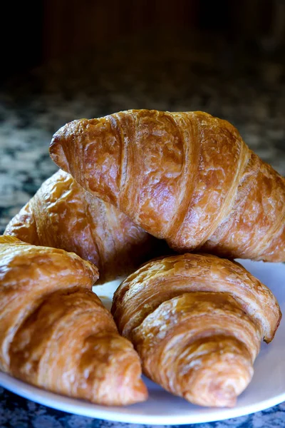 Delicioso Croissant Close Shot Foto Alta Qualidade — Fotografia de Stock