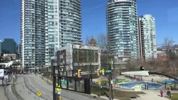 Surrey 밴쿠버 Vancouver 지나는 기찻길 센터와 King George 프론트 Waterfront — 비디오