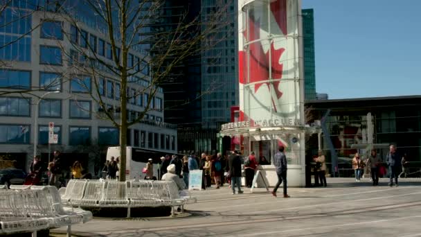 Vancouver Centro Cidade Edifícios Escritórios Beira Mar Canadá Place Pacific — Vídeo de Stock