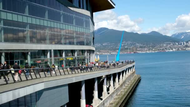 Vancouver Centro Ciudad Edificios Oficinas Frente Mar Canadá Lugar Océano — Vídeos de Stock