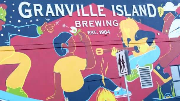 Granville Island Schiereiland Winkelgebied Fairview District Van Vancouver False Creek — Stockvideo