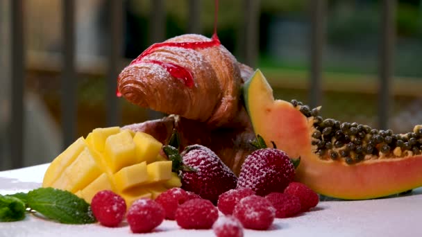 Aprins Apetisant Cele Mai Delicioase Dulciuri Video Orientale Micul Dejun — Videoclip de stoc