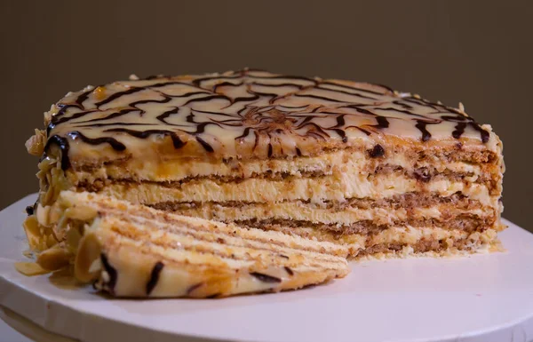 Macaristan Avusturya Almanya Esterhazy Torte Estergazi Fındık Keki Popülerdir Macaristan — Stok fotoğraf
