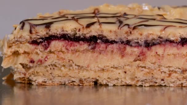 Estergazi Καρύδι Κέικ Είναι Δημοφιλής Στην Ουγγαρία Την Αυστρία Και — Αρχείο Βίντεο