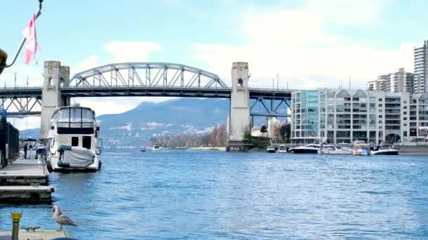 Granville Island Vie Réelle Dans Une Partie Vancouver Près Océan — Video