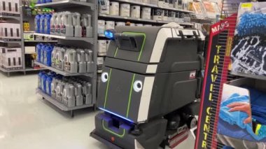 Avidbots Neo Robot Toronto, Kanada 'daki Eaton Centre AVM' de yerleri temizliyor. Avidbots Neo, Avidbots Corp. Canada Surrey Walmart 2023 tarafından geliştirilen bir amaca yönelik zemin temizleme robotudur.
