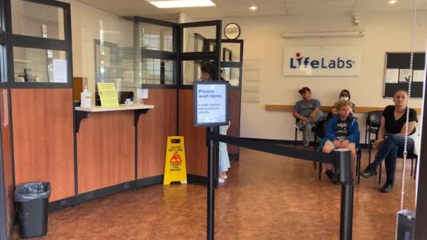 Lifelabs Laboratory Blood Tests Urine Feces Office Entrance Reception Canada — Stock Video