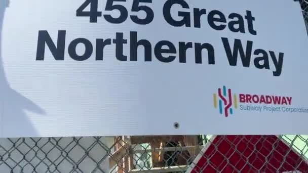 Northern Way Subway Project Corporation Construction New House Block Vancouver — Stock Video