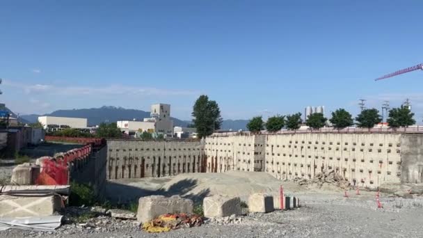 Northern Way Subway Project Corporation Construction New House Block Vancouver — Stock Video