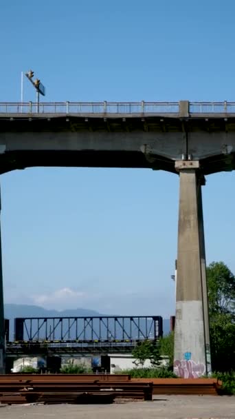 Puente Pattullo Sobre Río Fraser Puente Patullo Surrey Columbia Británica — Vídeos de Stock