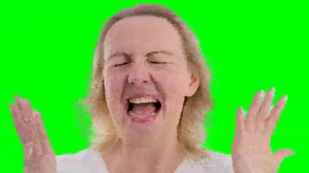 Kobieta Sfrustrowany Zaskoczony Zaskoczony Bardzo Zły Smutek Zaczyna Płakać Rozłożone — Wideo stockowe