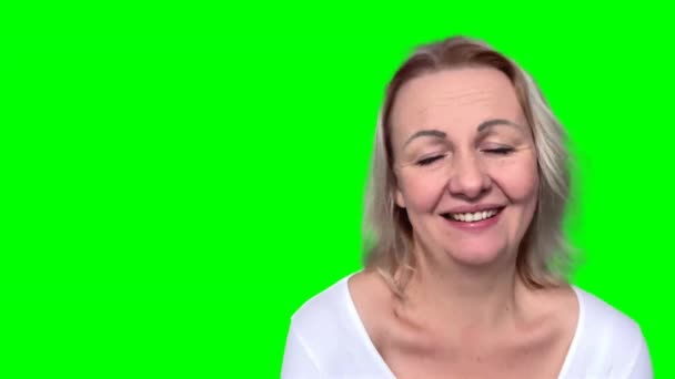 Joke Little Vulgar Woman Blushed She Touched Shy Adult Cute — Stock Video