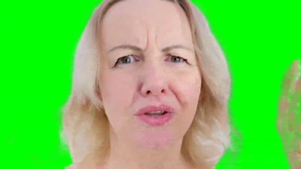 Rozzlobená Nespokojená Naštvaná Žena Ukazující Ruce Jít Pryč Pokrčení Ramen — Stock video