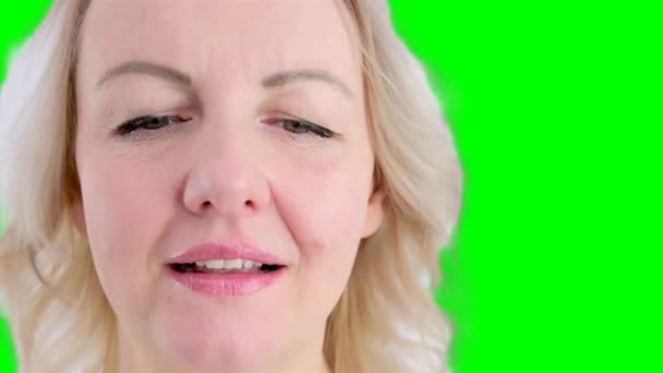 Roll Eyes Right Left Woman Face Close Rest Relaxation Ćwiczenia — Wideo stockowe