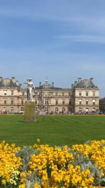 Paris 'teki Lüksemburg Parkı, Fransa. Yüksek kalite 4k görüntü