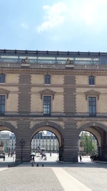 Louvre Історична Пам Ятка Парижа Кадри Високої Якості — стокове відео