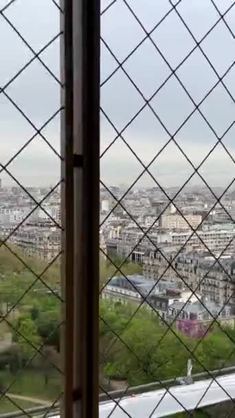 Πύργος Του Άιφελ Στο Παρίσι Απόγευμα Κάθετη Βίντεο Παρίσι Γαλλία — Αρχείο Βίντεο