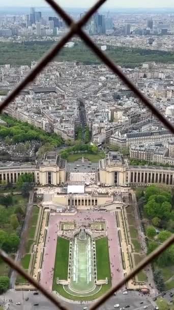Vue Depuis Tour Eiffel Sur Les Bâtiments Blancs Comme Neige — Video