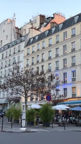 Vídeo Vertical Paris France Callorite Streets Cidades Imagens Alta Qualidade — Vídeo de Stock