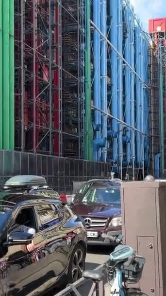 Das Centre Pompidou Umfassender Das Centre National Dart Culture Georges — Stockvideo
