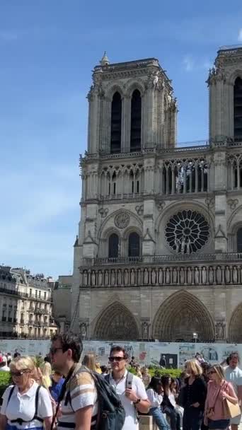 Noterdam Notre Dame Kathedraal Brandrestauratie Parijs Frankrijk Hoge Kwaliteit Beeldmateriaal — Stockvideo