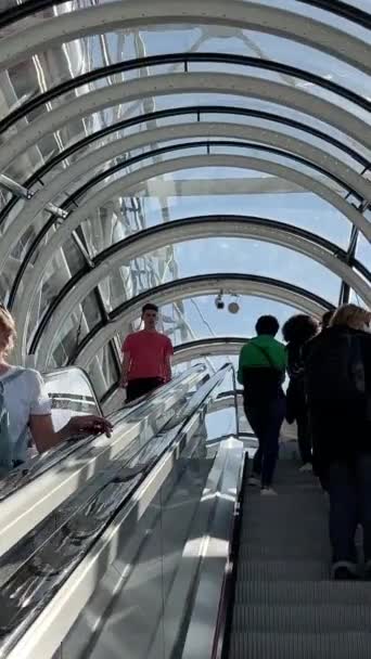 Centre Pompidou Mer Fullständigt Centre National Dart Culture Georges Pompidou — Stockvideo
