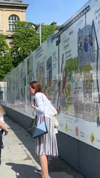 Нотр Дам После Реставрации Пожара 1523 Года Париже Франция Высококачественные — стоковое видео