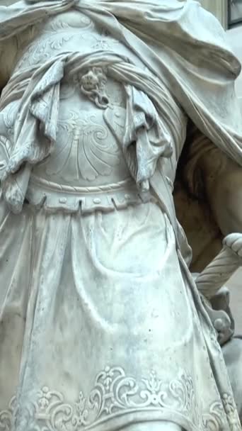 Skulptur Frankrike Sebastian Slodz Antwerpen Paris Hannibal Hannibal Marble Marble — Stockvideo