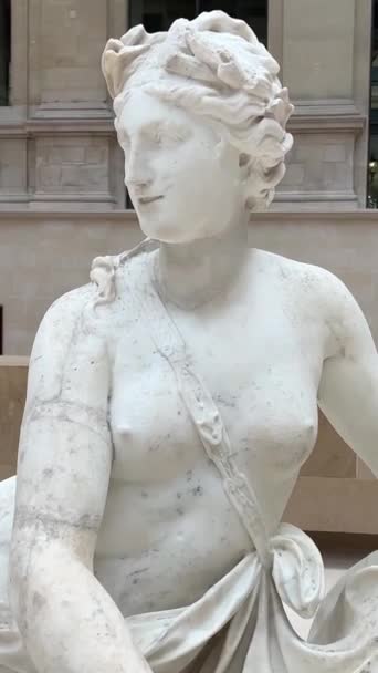 Rzeźba Francja Claude Poirier Paryż Nimfa Arethus Nimfa Nazwie Arethus — Wideo stockowe