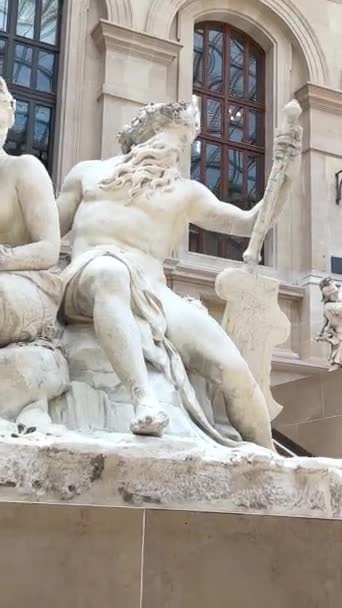 Paris Frankrike Denna Allegoriska Skulpturala Grupp Var Dem Som Symboliserar — Stockvideo