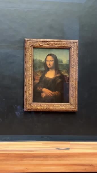 Mona Lisa Ζωγραφική Στο Λούβρο Υψηλής Ποιότητας Πλάνα — Αρχείο Βίντεο