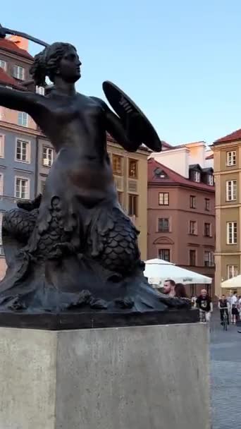 Old Square Center City Warsaw Called Market Square Center Symbol — Vídeos de Stock