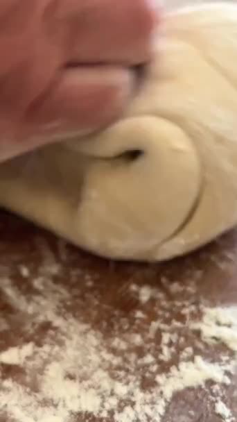 Grandmother Prepares Delicious Dumplings Pies Dumplings Her Grandson She Shakes — Stock Video