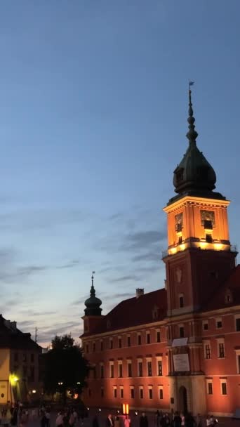 Coluna Sigismund Varsóvia Polônia Rei Sigismund Fica Nesta Colônia Esta — Vídeo de Stock