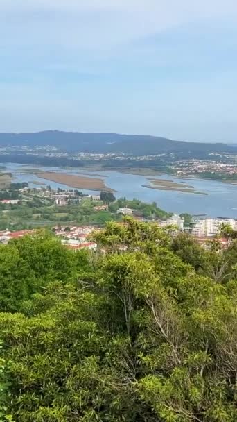Diözesanheiligtum Viana Castelo Portugal Siehe Die Stadt Viana Castelo — Stockvideo
