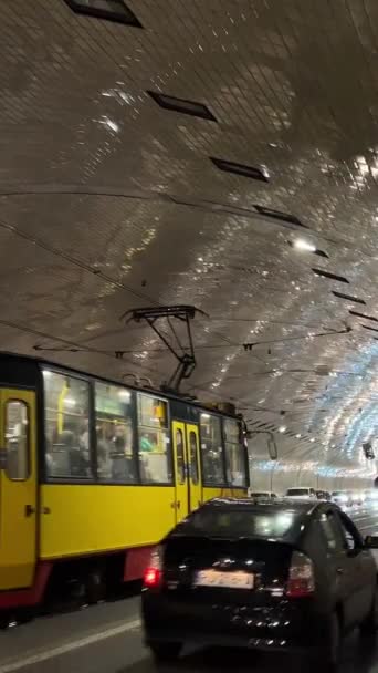 Túnel Que Corre Sob Castelo Real Varsóvia Polônia Imagens Alta — Vídeo de Stock