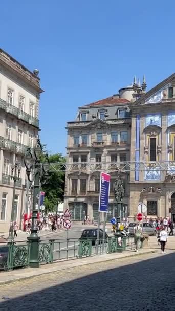 Rue Principale Ville Dans Port Sur Côté Droit Gare Images — Video