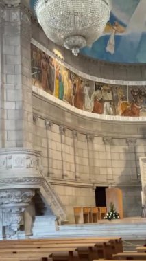 Portekiz 'deki Diocesan Sığınağı Viana do Castelo. Portekiz 'de yüksek kaliteli dikey fotoğraf videosu