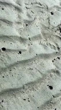 the dark sand of the Pacific Ocean, Vancouver Island, it is clear that the water went into the sea and blur after the water raged on shore, traces sand is dirty and dark Rathtrevor Beach, Parksville