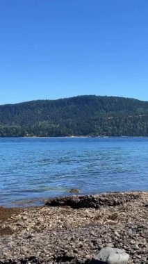 low tide on the pacific ocean view from Denman island to Hornby island. High quality photo