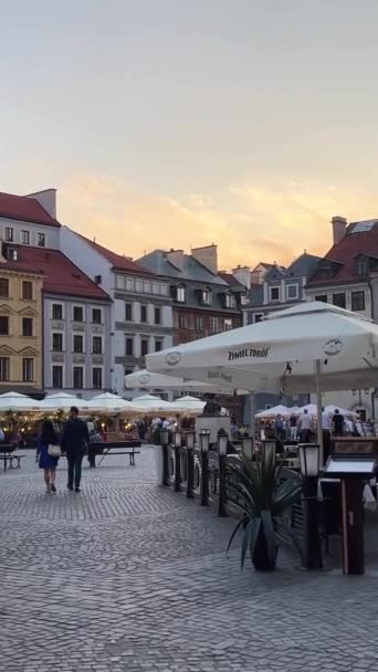 Rynek Starego Rynku Centrum Warszawy Nazywany Jest Rynkiem Centrum Warszawy — Wideo stockowe