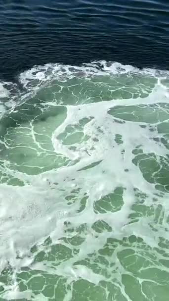 Білі Смуги Смарагдовій Зеленій Воді Річки Або Океану Ідеально Підходить — стокове відео