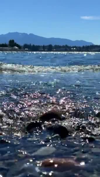 Wall Beach Nanoose Pacific Ocean Beach Vancouver Island Very Beautiful — Stock video