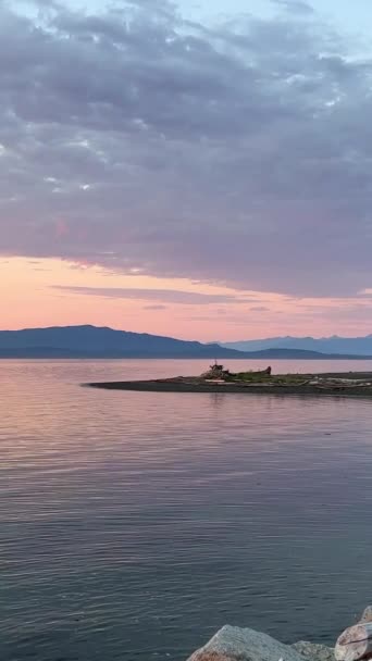Дивовижний Захід Сонця Тихоокеанському Тлі Картини Про Подорож Рекламним Шляхом — стокове відео
