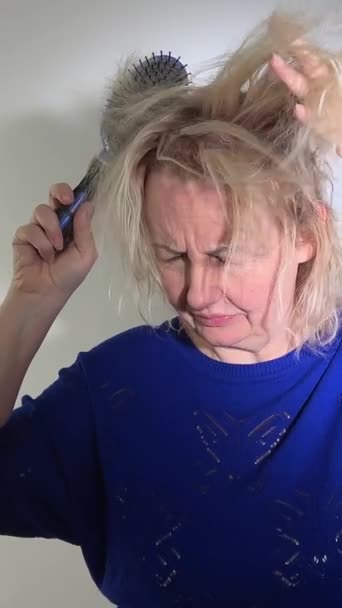 Hairdressing Medicine Hair Restoration Damaged Split Ended Hair Overdried Κακομαθημένη — Αρχείο Βίντεο