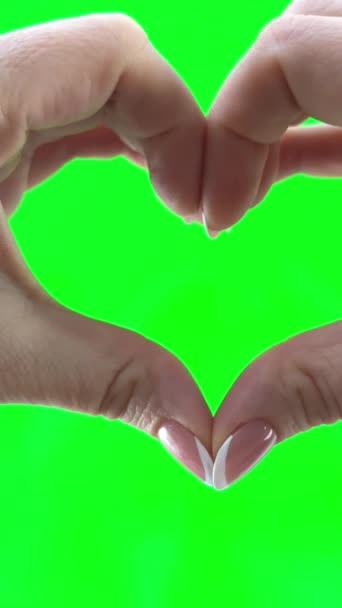 Corazón Mano Persona Forma Corazón Usando Sus Dedos Dos Gestos — Vídeo de stock