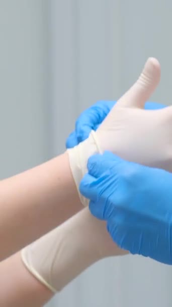 Individual Protection Products Vinyl Disposable Gloves Spread Virus Protection Infections — Stockvideo